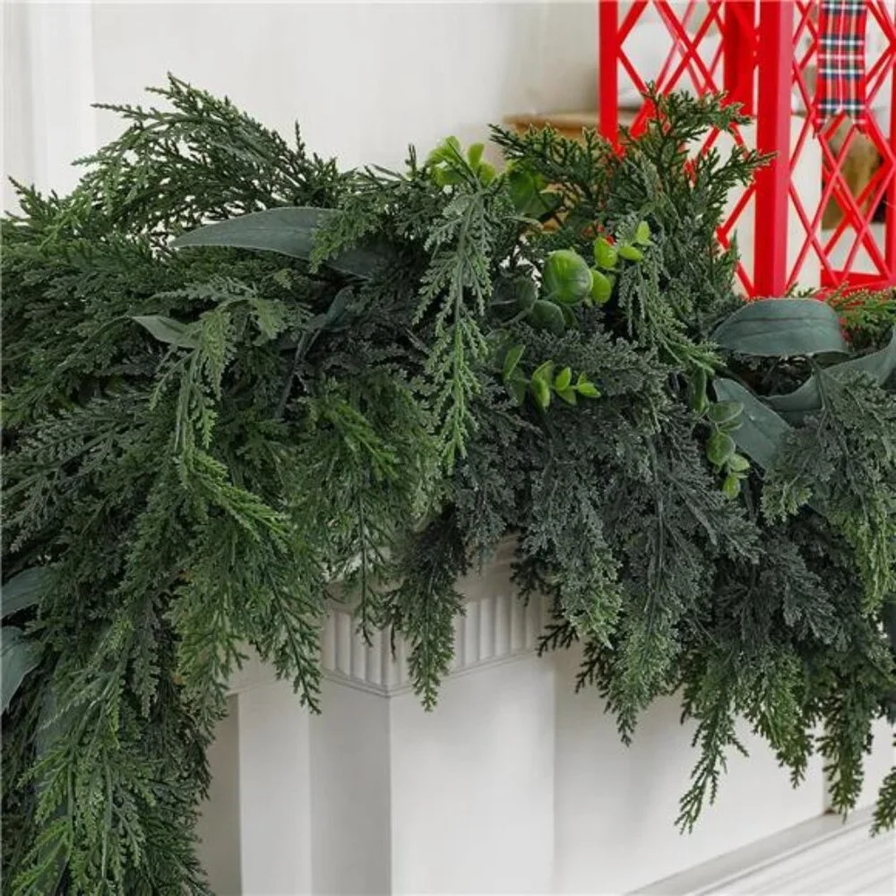 Christmas Decorations - 6ft Cedar Christmas Garland - Realistic Artificial